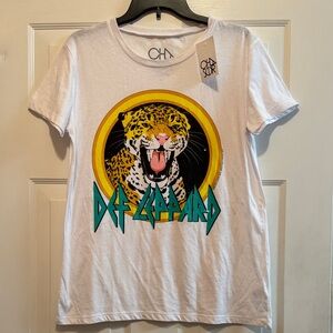Def Leopard Chaser White Tee